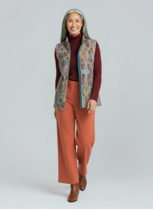 Quilted Cotton Vest- Ikat