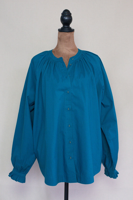 Shirred Raglan Sleeve Blouse