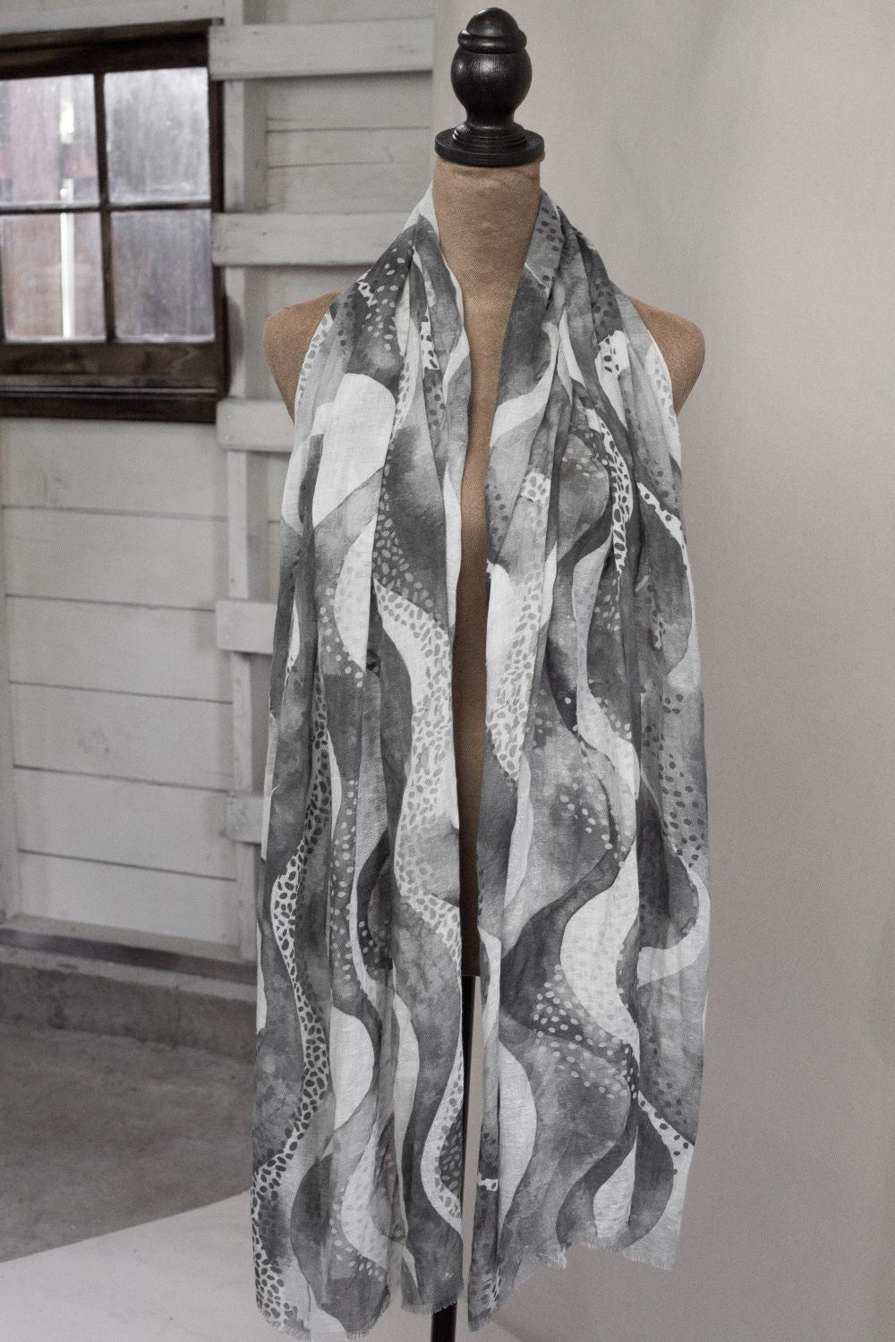 Light Weight Scarf /Shawl - watercolor waves