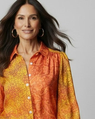 Silk Vintage Saree Blouse - Cognac
