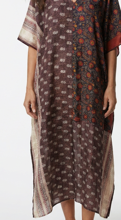 Classic Silk Caftan - Chocolate