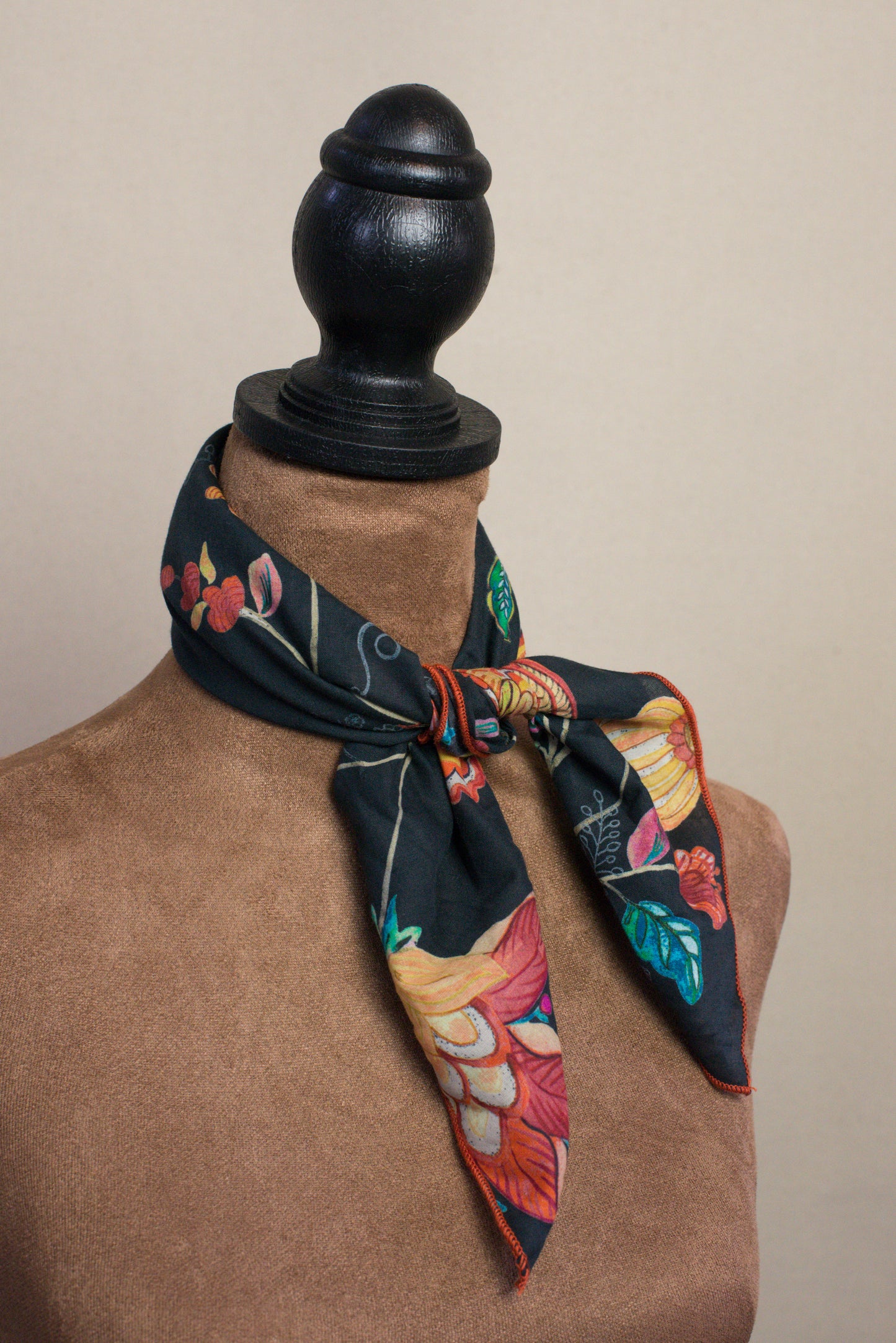 Bandana- Black Ground India Floral