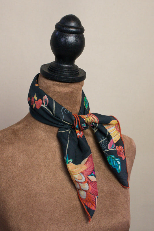 Bandana- Black Ground India Floral