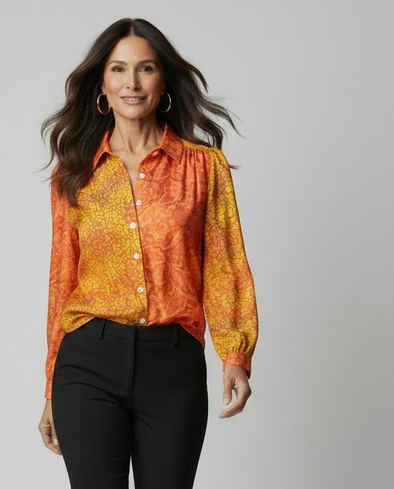 Silk Vintage Saree Blouse - Cognac