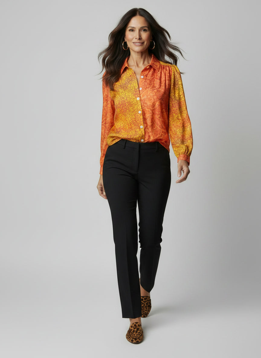 Silk Vintage Saree Blouse - Cognac