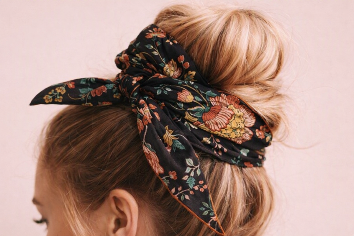 Bandana- Black Ground India Floral