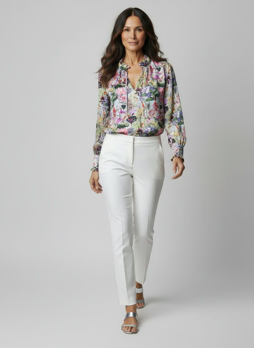 Smocked Cuff Tunic Top