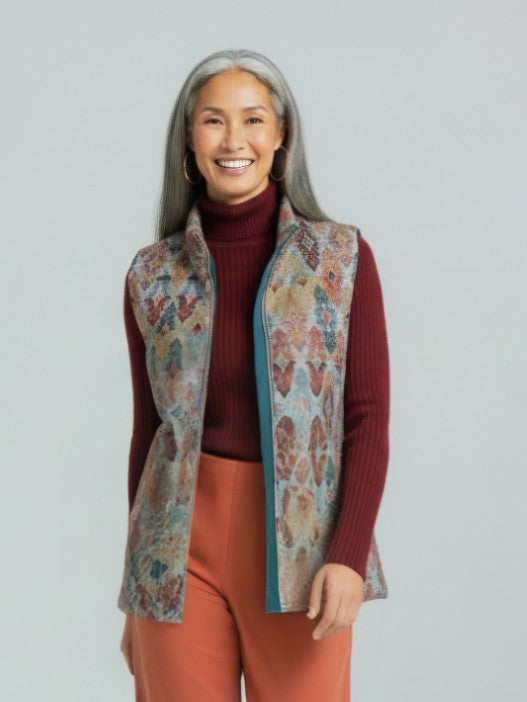 Quilted Cotton Vest- Ikat