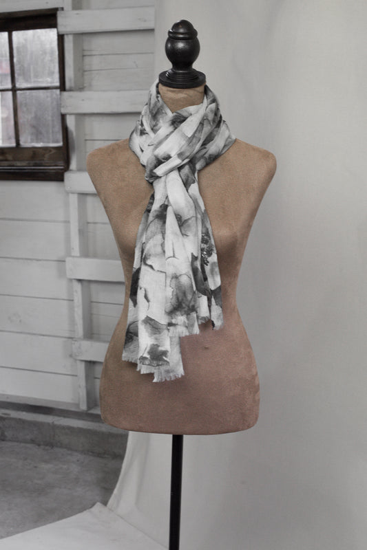 Super Soft Tropical Wool Scarf/Shawl- Peony