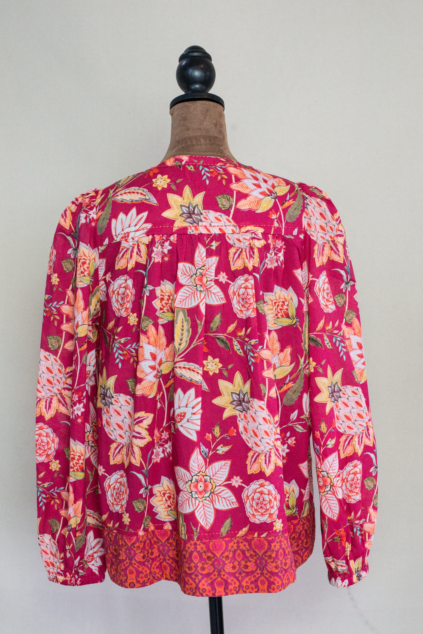 Cotton Tassle Tie Front Top