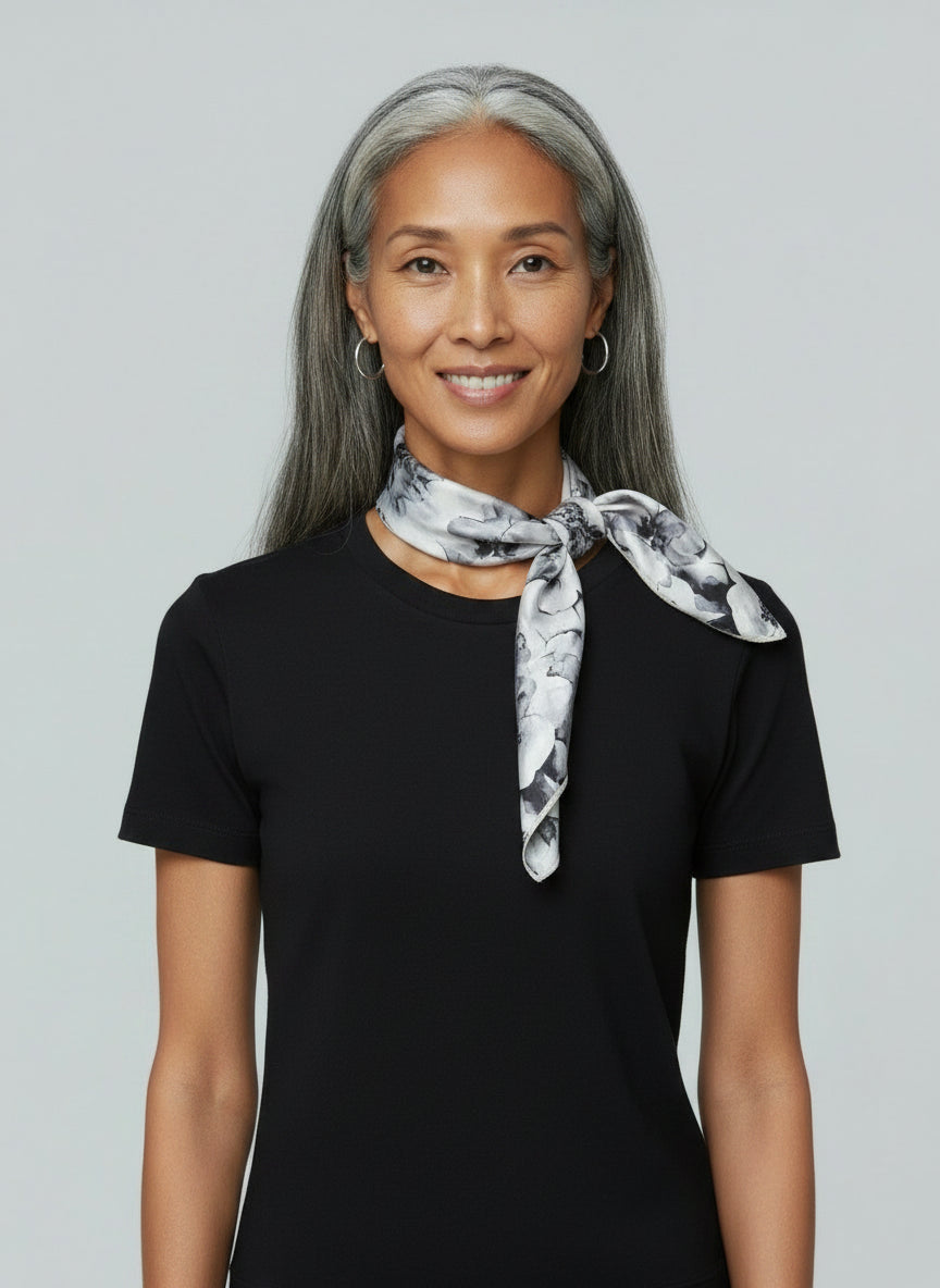 Bandana - Poppy Black & White