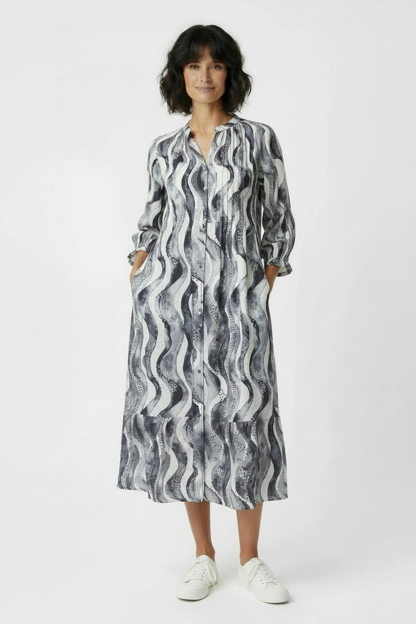 Flounced Shirtdress