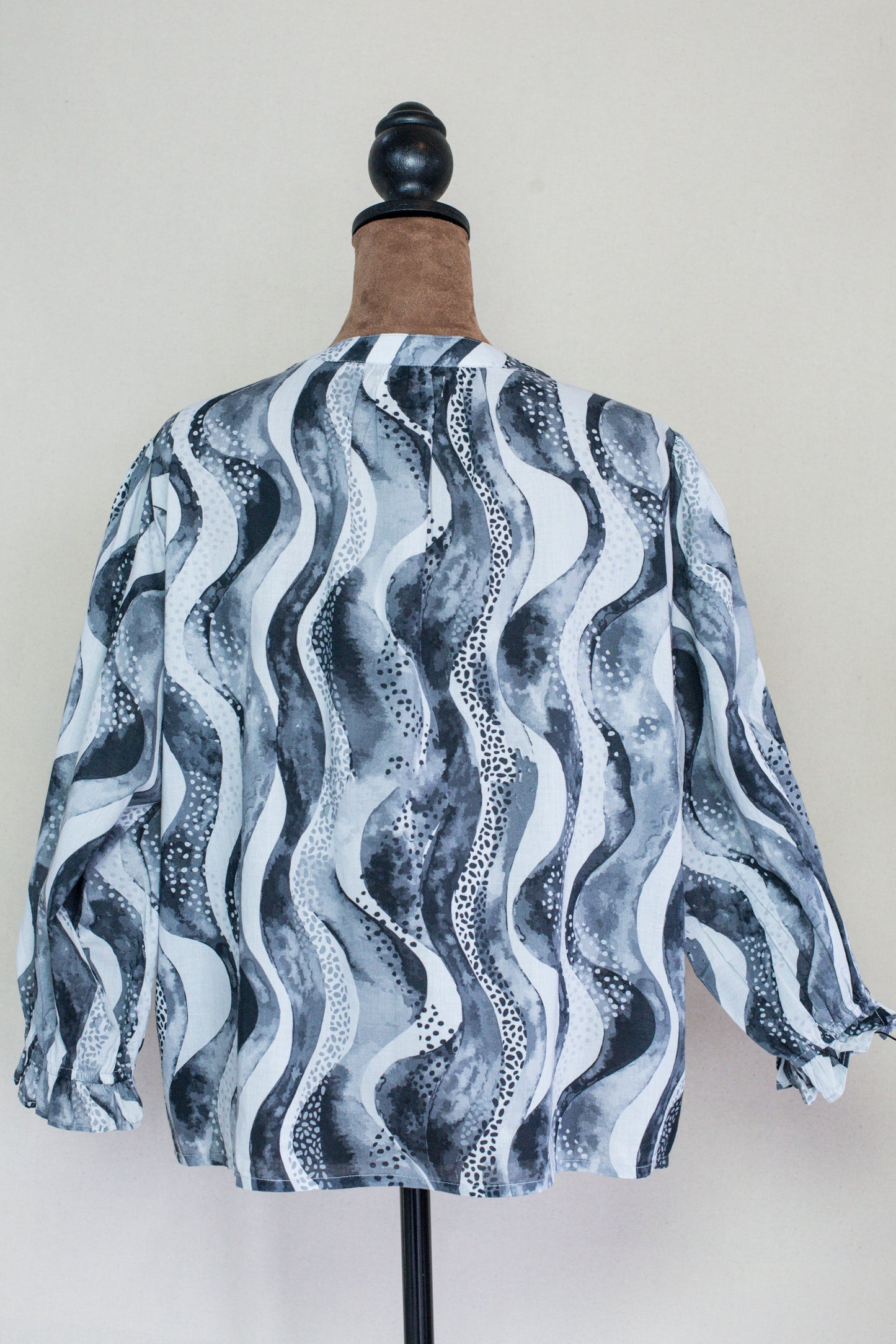 Cotton Button Front V-nk Shirt